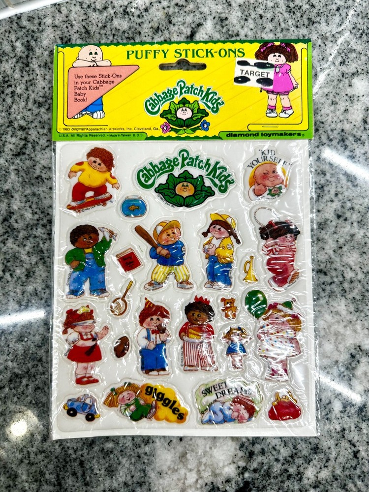Cabbage Patch Kids Puffy Stickers New – Biskitts Puffy Stickers Set NEW – 1983