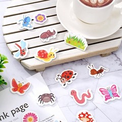 300Pcs Spring Insect Foam Stickers – Cute Cartoon Flowers, Butterflies, Bees & A