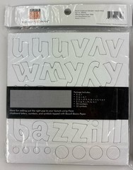 Bazzill Basics 2 Chipboard Alphabets with Numbers Bazzill White and Black Op