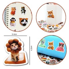 50/100pcs Funny Cat Stickers Cartoon Cute Decals Toy Stationery Guitar Phone