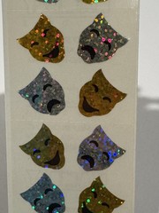 Hambly Studies Stickers Comedy Tragedy Masks Drama Theater Silver Gold 1990s USA