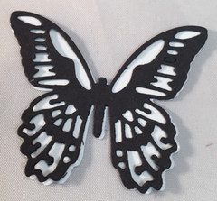 Tim Holt Die Cuts * Mini Detailed Butterfly * 6 Sets * White and Black Cardstock