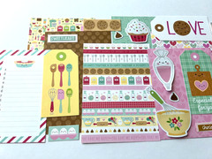 #K125- BAKE ME HAPPY MADE WITH LOVE DOODLEBUG SCRAPBOOK CARD KIT 20pcs A2 A6