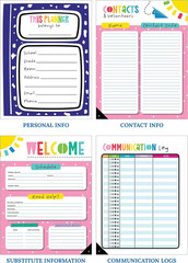 Teacher Planner 8×11 Undated Lesson Plan Book with Stickers, Schedule, Calendar