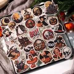 66 pcs Halloween PVC Waterproof Matte Surface Paper Sticker Scrapbook Craft