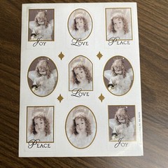Vintage Hallmark Stickers Little Girl Angels Peace Love Joy 1 Sheet – Open Box