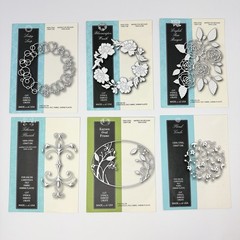 Memory Box Dies LOT of 6 Floral Wreath English Rose Bouquet Flourish Oval Frame