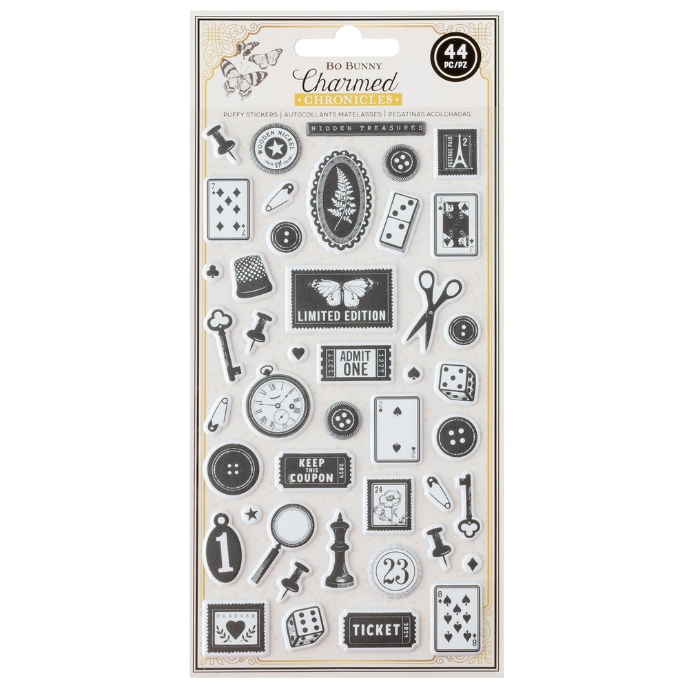 Bo Bunny Charmed Chronicles Puffy Stickers-Icons
