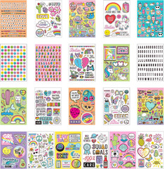 Sticker Book with Large and Small Sizes, Kids Stationary for Water Bottle, Noteb