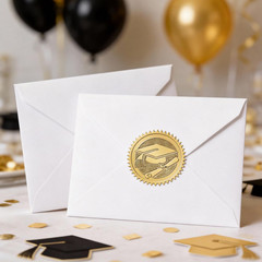 Graduation Class of 2026 Stickers 2 Inch 100Pcs Gold Embossed Graduation Cap Dip