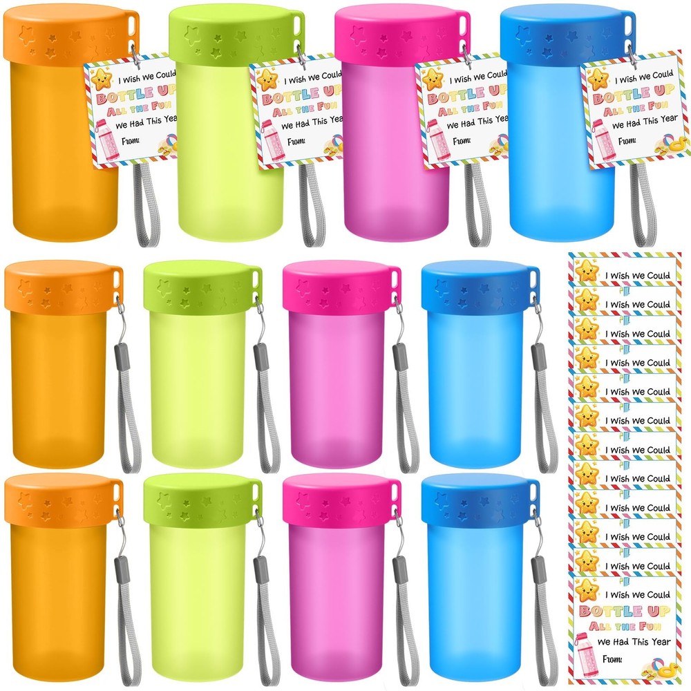 12 Set End of Year Gifts for Students 10 oz Water Bottles Bulk Colorful Snack…