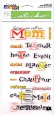 STICKO Phrase Cafe Photo Safe CALL ME MOM Mother’s Day Scrapbook Page Stickers