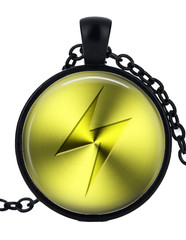 1 ELECTRIC Black Bezel Necklace