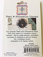 Jenni Bowlin – 10 Pearl and Rhinestone Charms PC595 – Black – NEW