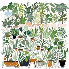 50pcs Cute Stickers, Leaf Stickers Pack, Plants leaf flower Stickers, 223