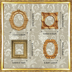 100 Pcs Vintage Frame Stickers Metallic – Scrapbooking Stickers & Embellishments