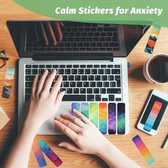 72 Pieces Anxiety Sensory Stickers with Storage Box – Calming Stickers for AD…