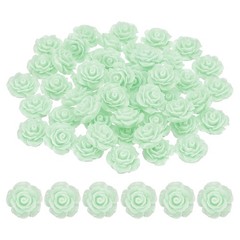 20mm Rose Flower Resin Cabochon, 50 Pcs Mini Rose Flower Resin, Light Green