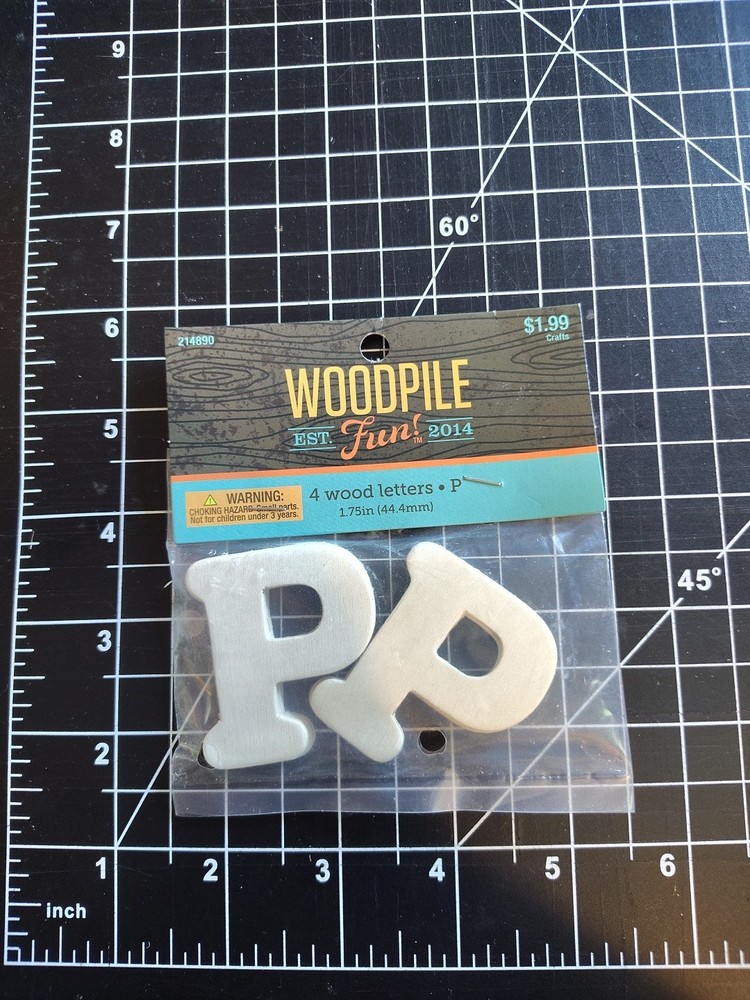 Hobby Lobby Woodpile 1.75” Wood Letters (4 Pieces Of Letter P) Still Sealed New