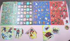 (4) Pirates Stickers and Assorted Spider Man Stickers