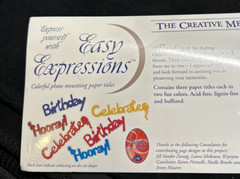 CreativeMemories Textiles Formal Affair Day-to-Day Stickers Expressions DieCuts