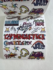 Gymnastics Sticker ROLL NRN Designs Scrapbook Stickers Floor, Beam, Bars, Vault