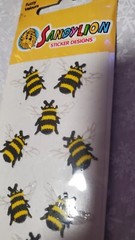 VINTAGE 1986 SANDYLION SANDY LION FUZZY VELOURS BUMBLE BEE STICKERS NOS SEALED