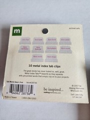 MAKING MEMORIES – Kids Metal Index Tab Clip Boys Firsts New Card Retired #26