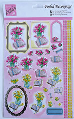 Anita’s Foiled Decoupage Floral Religious Flowers Craft Cardmaking 4pc Bundle