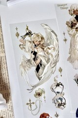 Gothic Fantasy Girls Dimensional Scrapbooking Sticker Sheets, Holographic Foil