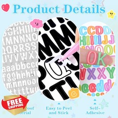 Gretion Colorful Alphabet Stickers 0.5 Inch 60 Sheets
