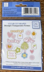 Deja Views ~ Clear Cut Shapes Glitter Accents Baby Sweet Girl Too Cute Scrapbook