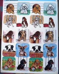 VINTAGE EUREKA DOG STICKERS 8 SHEETS 160 STICKERS NIP POODLES SPANIEL DALMATIAN
