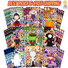 36 Sheets Halloween Stickers for Kids, Make Your Own Halloween Stickers, Hallowe