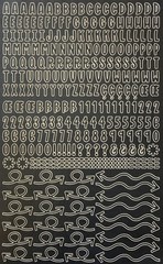 BLACK ALPHABET Stickers(4-3/4”x7-3/4”)Upper-Case•Letter •Numbers•Card Making•