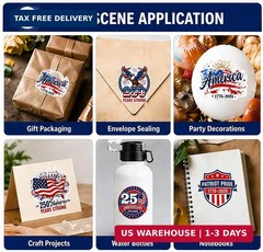 500 Pcs 4th of July Stickers Roll 1.5 Inch Patriotic Self Adhesive Labels 1776-2