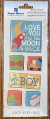 Paper House Baby Boy Love You To The Moon & Back Oh Boy Infant Scrapbook Sticker