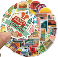 50 Piece Global Travel City And Landscape Stickers Travel Theme Free Shipping !