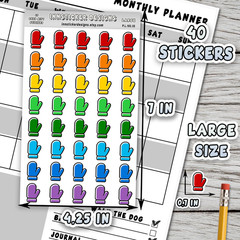 Oven Mitt Stickers, Mini Icon Reminder Planner stickers, Journals, Scrapbooks