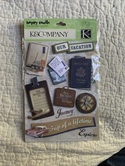 K&Company Happy Trails Our Vacation Grand Adhesion Scrapbooking Stickers