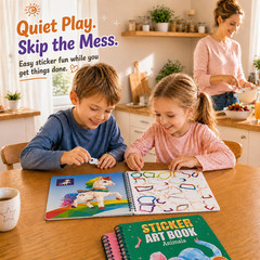 3-Pack Sticker by Number Books for Kids Ages 4-8, 30 Pictures, Paint with Sticke