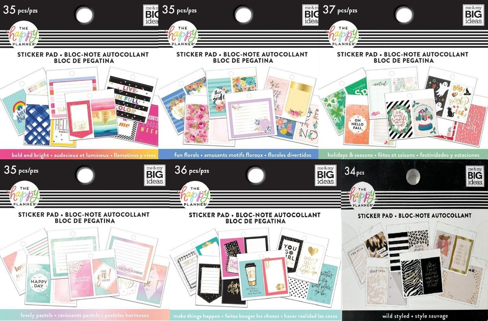 Me & My Big Ideas Create 365 The Happy Planner Tiny Sticker Pads – You Choose!