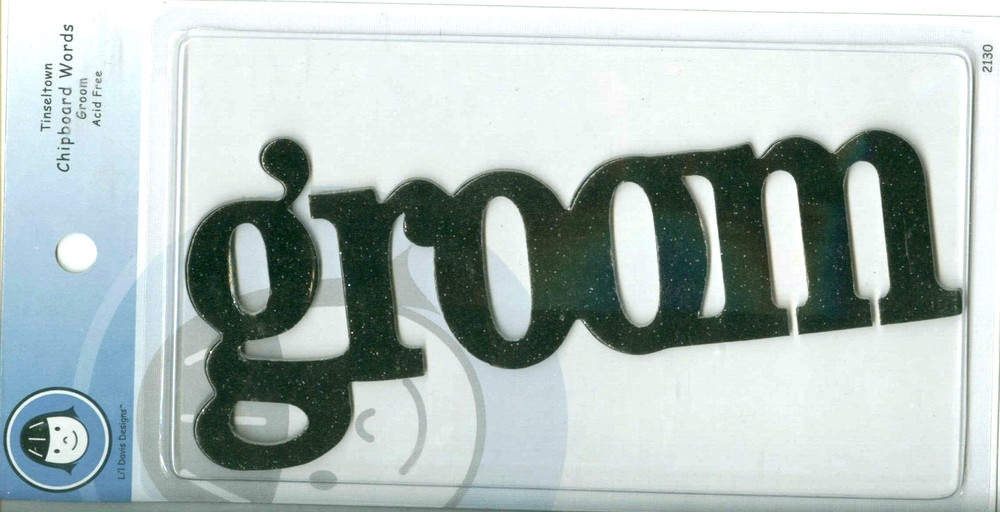 GROOM Wedding Glitter Black Title Li’l Davis Designs Chipboard Words