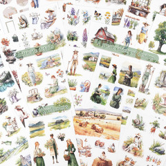Countryside Scrapbook Sticker, 179 Die Cuts PET and Paper Journaling Sticker Kit