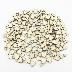 Small Wooden Mixed Hearts 6mm, 8mm, 10mm & 12mm – 50,100,250,500,1000 Pieces