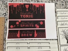 Halloween Potion Bottle Labels Witch Spell Prop Jar Paper Label DIY Spooky 24