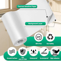 10 Rolls Sticker Maker Refill, 2.2 X 0.98 Inch, White Adhesive Stickers