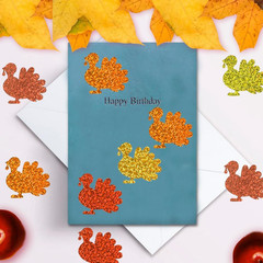 500Pcs Fall Thanksgiving Stickers Roll 1.2In Laser Turkey Waterproof Decals 5 Co