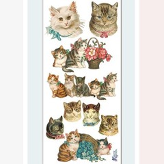 Violette Stickers – 1 Classic Vintage Cats Sticker Sheet – Scrapbooks Stationery