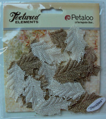 BURLAP Natural & Ivory Jute Fabric Mix – 24 LEAVES 2 x 4cm Petaloo JRBck